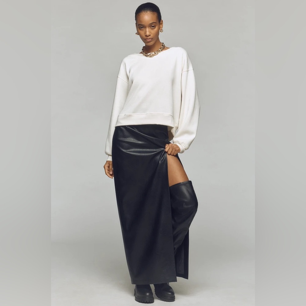 ANTHROPOLOGIE 🎀 Maeve Bow-Back Sweatshirt, Ivory w/ Black Bow, 3X,NWT,SOLD OUT! - Picture 7 of 7